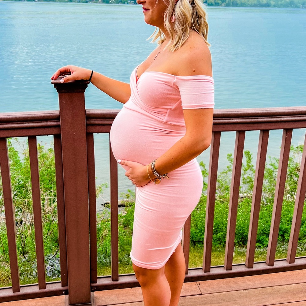 Pink Maternity Dress- worn once for baby shower!